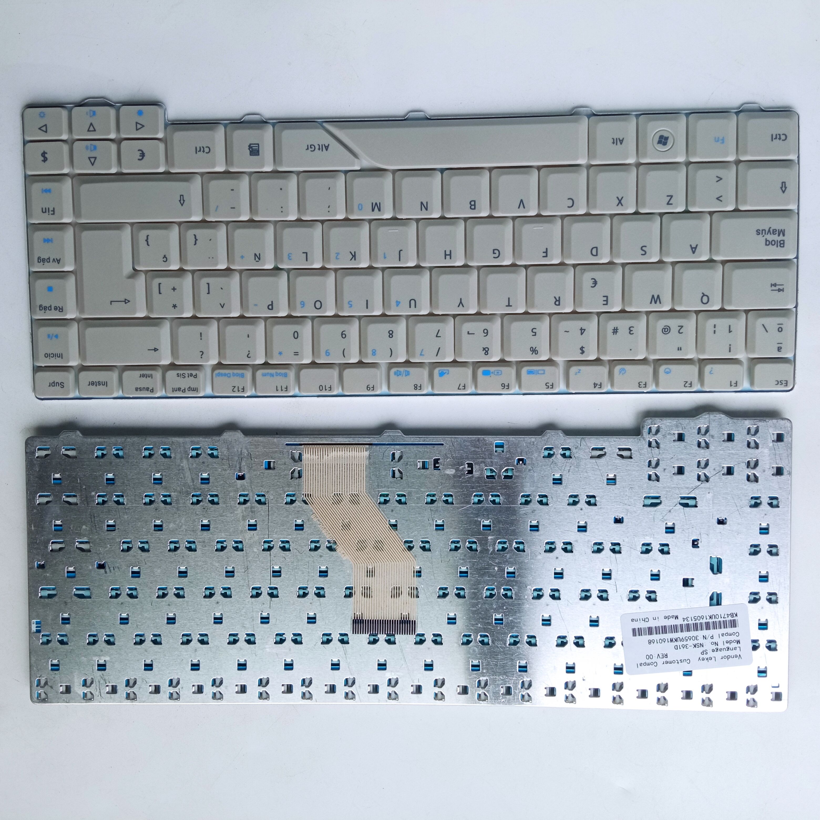 Picture of New Replacement Laptop Keyboard For ACER 4710 Off-White (OEM) SP Layout